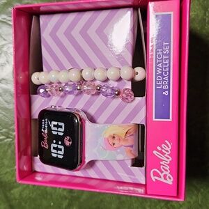 BNIB BARBIE LED WATCH & BRACELET SET